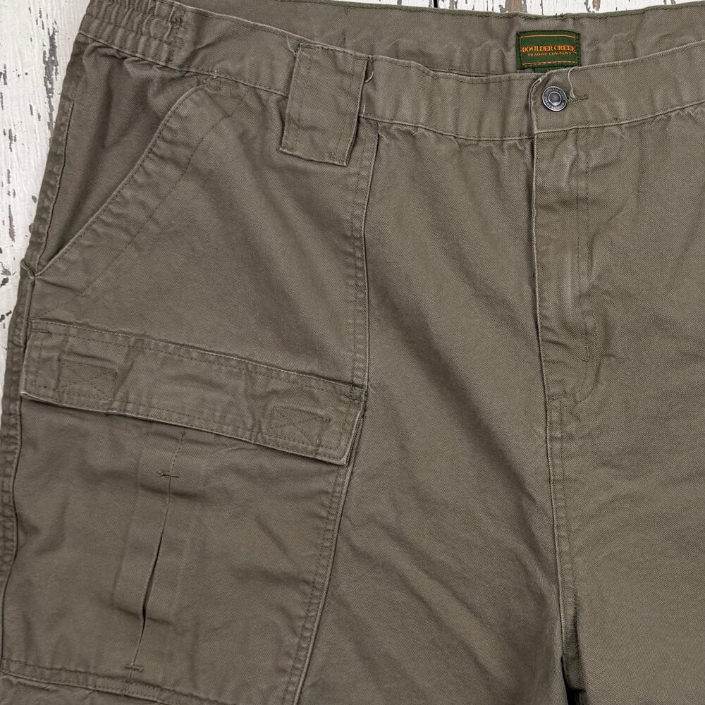 Boulder Creek Cargo shorts men’s 52 Big olive green cargo pockets - Picture 5 of 7